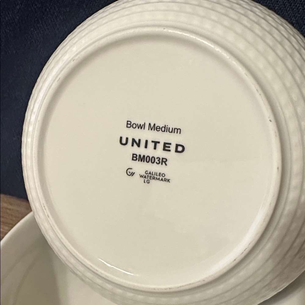 United Airlines, ceramic inflight service bowls- set of 2 - Picture 2 of 3